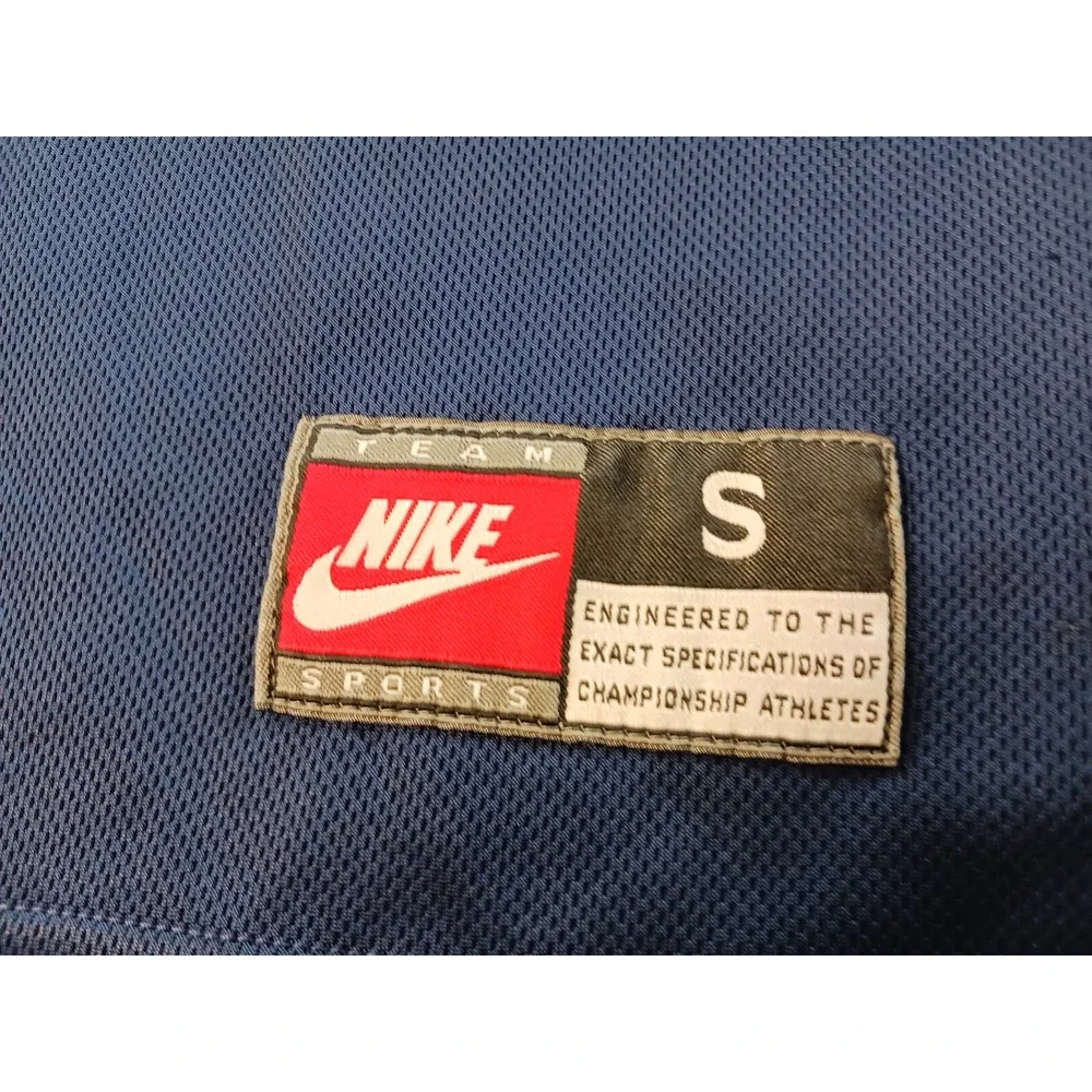 Vintage Nike Team Sports V Neck Polo Shirt Mens Small Blue Golf Rugby Soccer 90s